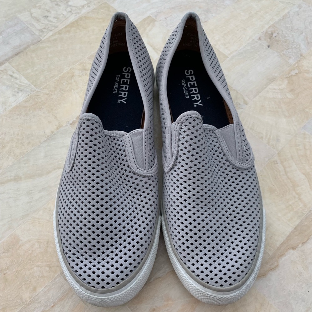 Sperry Grey Seaside Perforated Sneaker